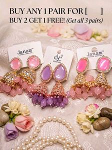 Janam & Ashapura Earrings - Buy 2 Get 1 Free!