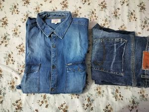Combo of Men's Blue Denim Shirt and Jeans💙✨