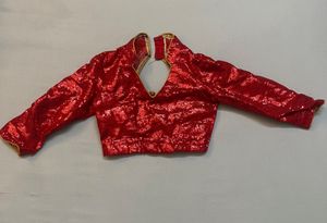 Sparkling Red Sequin Blouse