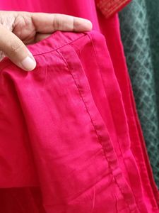 Embroidered Pink Kurta with Palazzo and Duppata