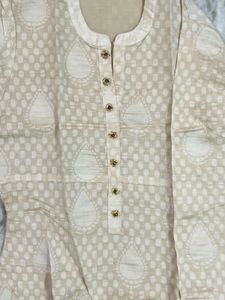 Elegant Cream Kurta Set with Dupatta