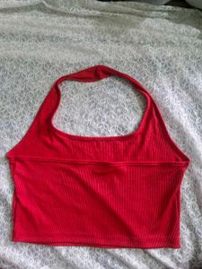 Red halter neck Tank Top