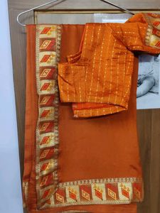 Elegant Brown Saree with Blouse