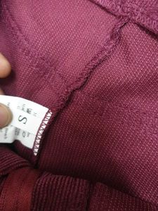 Burgundy Corduroy High-Waisted Pants