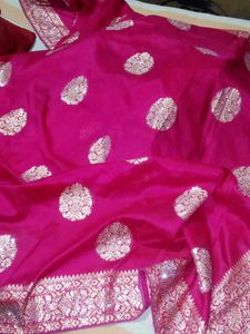 Elegant Pink Banarasi Silk Saree
