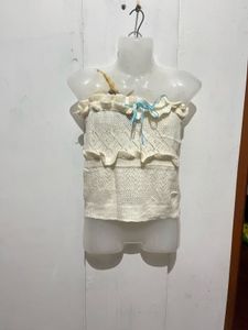 Cream Knit Strapless Top