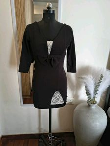 Chic Black Lace Detail Dress