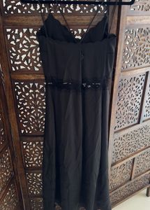Zara New Limited Edition Satin Lace Midi Dress