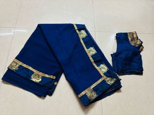 plain saree and simple border with blous
