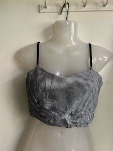 Gingham Check Crop Top