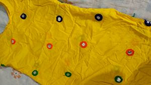 Yellow Mirror Work Kurta Set
