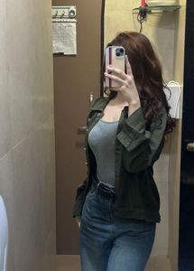 Stylish Green Denim Jacket