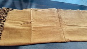 Stylish Gold Scarf with Fringe