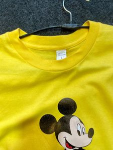 Vibrant Yellow Mickey Mouse Graphic Tee