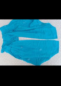 Turquoise Embroidered Kurta Set