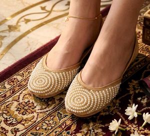 Elegant Pearl Embellished Juttis