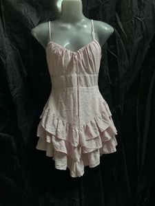Light Pink Ruffled Mini Dress