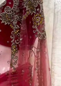 Embellished Red saree with blouse