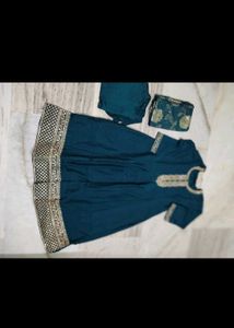 Elegant Teal Embroidered Kurta Set