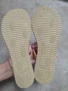 Stylish Pink Embellished Flat Sandals