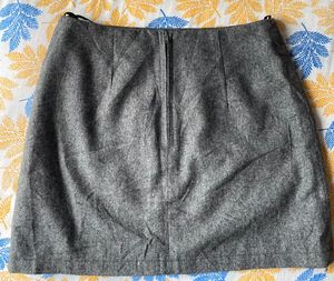 Grey A-line Mini Skirt