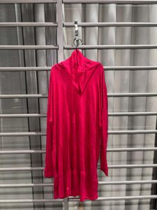 Bright Pink Long Sleeve turtle neck dress
