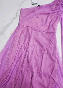 Elegant Lavender One-Shoulder Maxi Dress