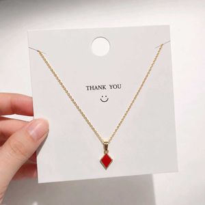 Chic Red Diamond Pendant Necklace