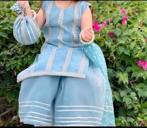 Cute Sky Blue Girls' Clothing Set