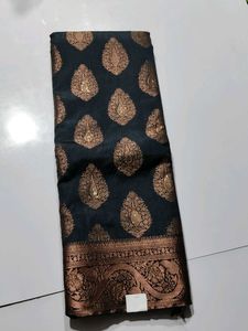 Elegant Dark bule Banarasi Silk Saree