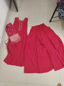 Vibrant Pink Kurta Set with Dupatta