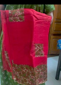 Beautiful Red Saree with Paisley Border