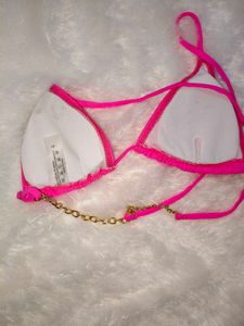 Vibrant Pink Chain Bikini Top