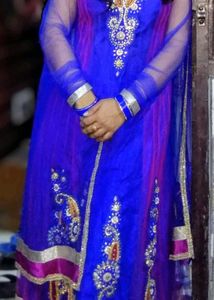 Embellished Anarkali suit with dupatta