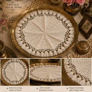 🇳🇿💫🎀Vintage Handmade Crochet Thaal Posh