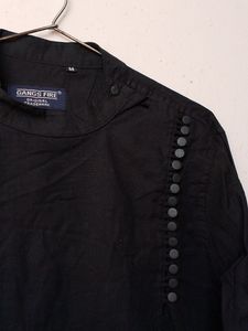 Black  Pakistani Neck Kurta Design Shirt (Men)