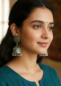 Silver Jhumka Earrings