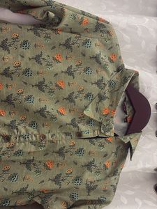 Elegant Olive Green Floral Print Kurta