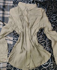 Elegant Collared Beige Top