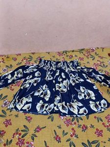 Floral Print Navy Blue off shoulder Top