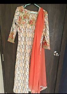 Biba Printed Kurta Set with Dupatta