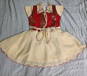 Beautiful Red and Beige Frock for newborn