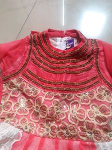 Rose  Red And White Gown
