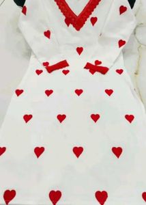 White Kurta with Red Hearts