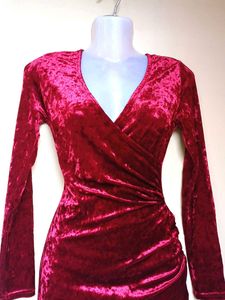 Velvet Ruched Bodycon Dress