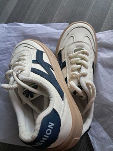 Fashion Sneakers - White & Blue Accents