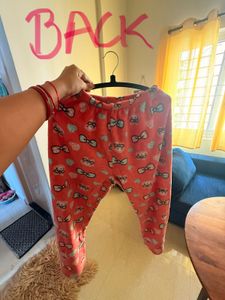 Cozy Pajama Bottoms with Cute Bow Print