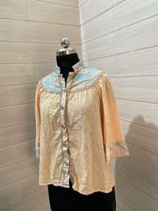 Vintage Elegant Embroidered Tunic Top