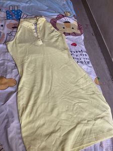 Yellow Sleeveless Collared Mini Dress