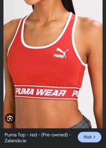 Puma Red Sports Bra Top